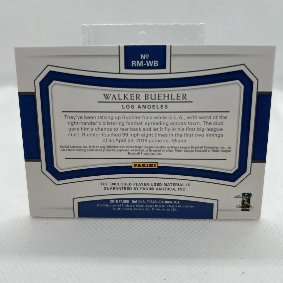 2018 帕尼尼新秀材料 Walker Buehler # 3/10 — 第 2/3 张图片