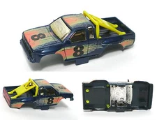 1992 TYCO Blue Pickup Truck Slot Car #8 Test Shot or preproduction BODY-ONLY AOK