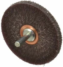 Weiler 3" OD, 1/4" Shank Diam, Crimped Steel Wheel Brush 1/4" Face Width, 1" ...