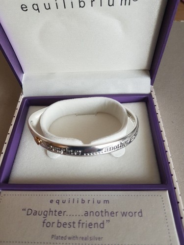 Silver Plated Bangle Inscribed Daughter Another Word For Best Friend - Picture 4 of 4