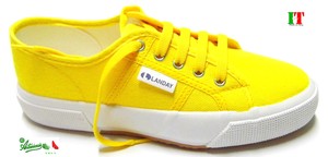 Scarpe sportive trendy uomo donna modelloSuperga GIALLE tennis palestra tela G | eBay
