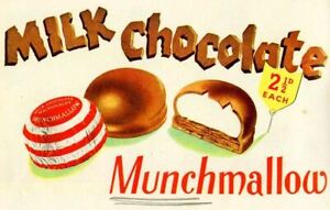 Milk Chocolate Munchmallow biscuit sweet Vintage Advert Retro Metal Sign home