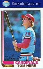 1982 Topps St. Louis Cardinals #27 Tom Herr