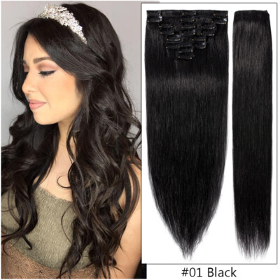 CLEARANCE Clip In 100% Real Remy Human Hair Extensions 8 Pieces Full Head Blonde