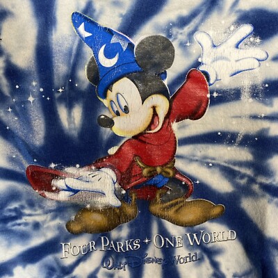 Walt Disney World Mickey Mouse Tie-Dye Hoodie Four Parks one World