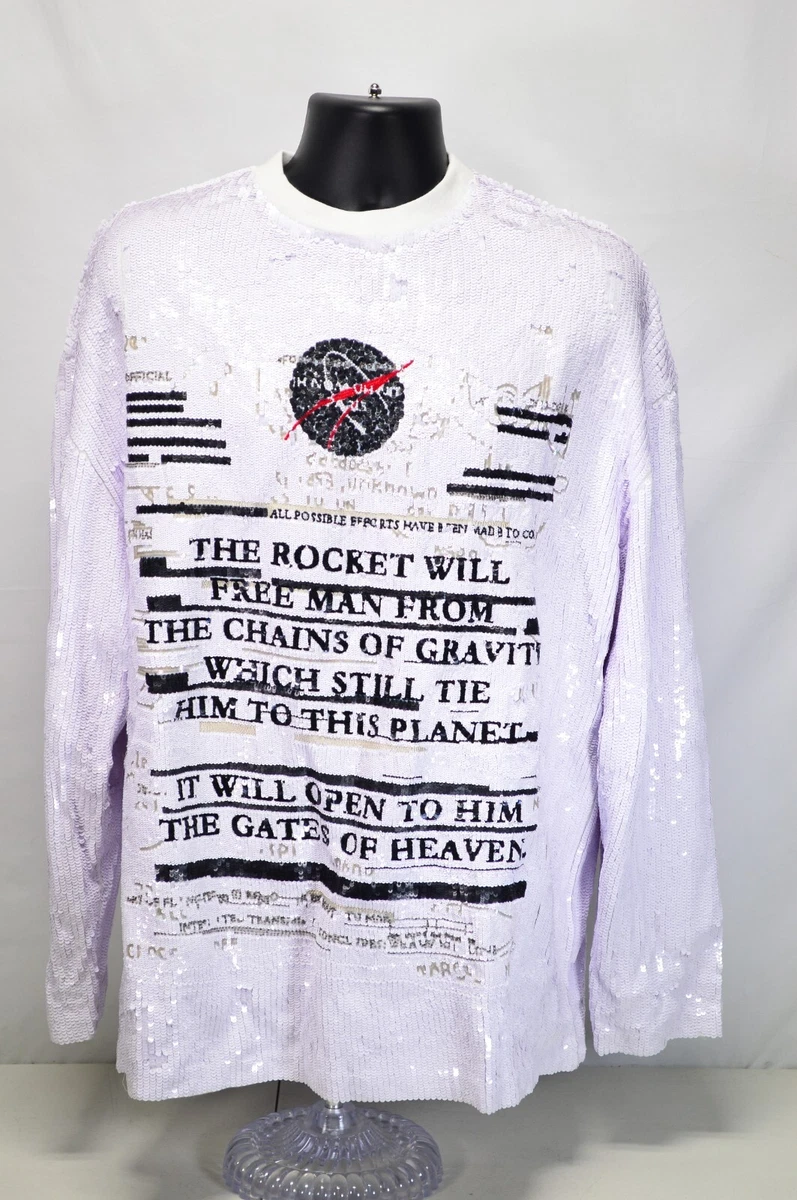 White top sequin sweatshirt