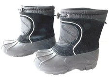 Sporto Black Winter Snow Boots Youth Size Six Seven Waterproof