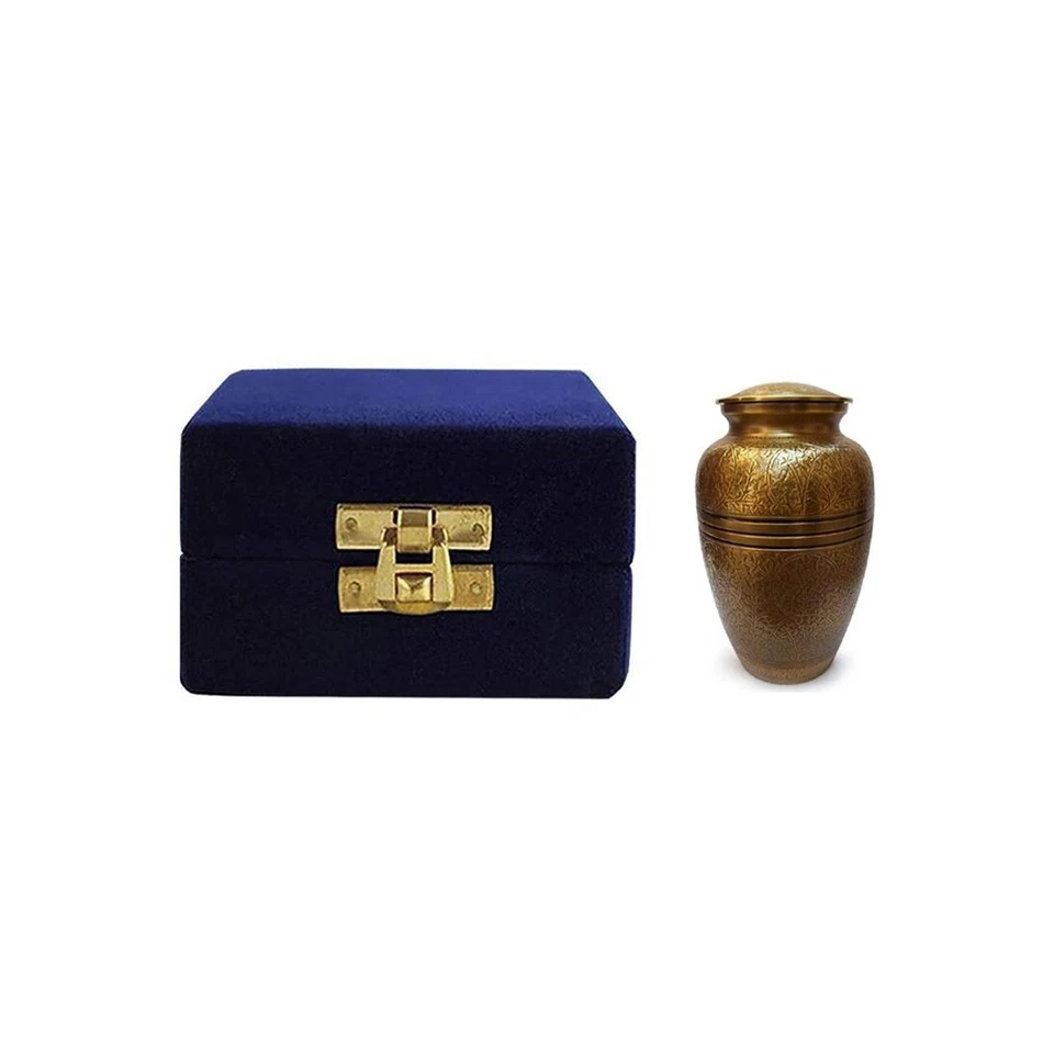 Beautiful Creeping Leaves Memorial Urn for Cremation Ashes – Handmade Brass urn - Image 2 of 4