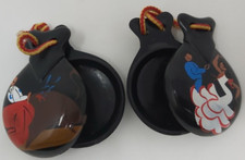 Coppia di Nacchere Originali Spagnole in Plastica Dura e Dipinte