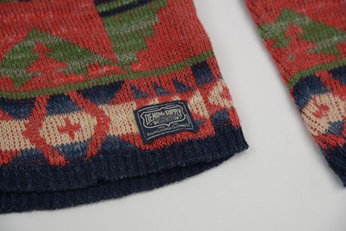 Ralph Lauren Denim & Supply Aztec Navajo Knitted Henley Sweater Sweatshirt M - Bild 4 von 6