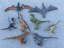 Lot Of 8 Jurassic World Authentic Dinosaurs Velociraptors  - Look 