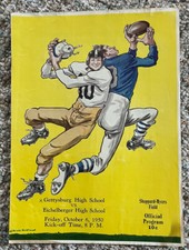 🏈 Vintage 1950 PA High School Football Program EICHELBERGER VS GETTYSBURG