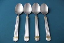 4 Teaspoons Wallace GOLD CHARDONNAY 18/8 Stainless China 6 1/4"