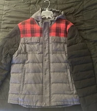 Men’s MOOSE KNUCKLES ‘Taylor’ Quilted Down Buffalo Plaid Mens Coat Hoodie - XXL