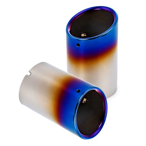 2x silenciador de punta de extremo de tubo de escape azul adecuado para Toyota Camry XV70 SE XSE 2018-2022 - Imagen 3 de 5