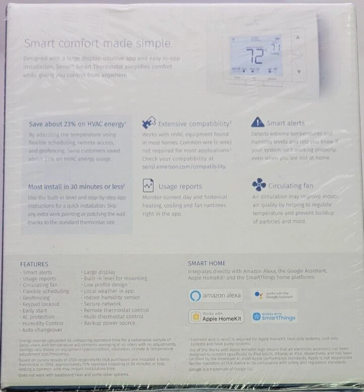 Emerson Sensi ST55 Thermostat Works with Amazon Alexa, Google Assistant and Appl - Image 2 of 4