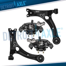Front Steering Knuckles Hubs Lower Control Arms for 2003 2004-2008 Toyota Matrix