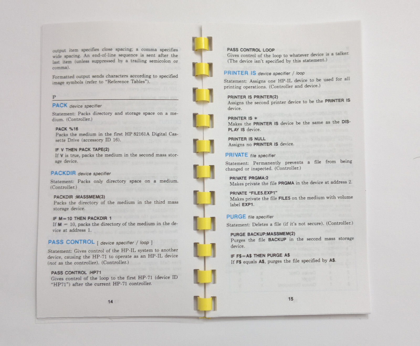 Hewlett Packard HP-71B Calculator HP-IL Quick reference Guide | eBay