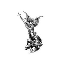 Angel Killing Demon St. Michael Sticker Decal Angel Killing Demon St. Michael Sticker Decal