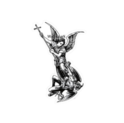 Angel Killing Demon St. Michael Sticker Decal