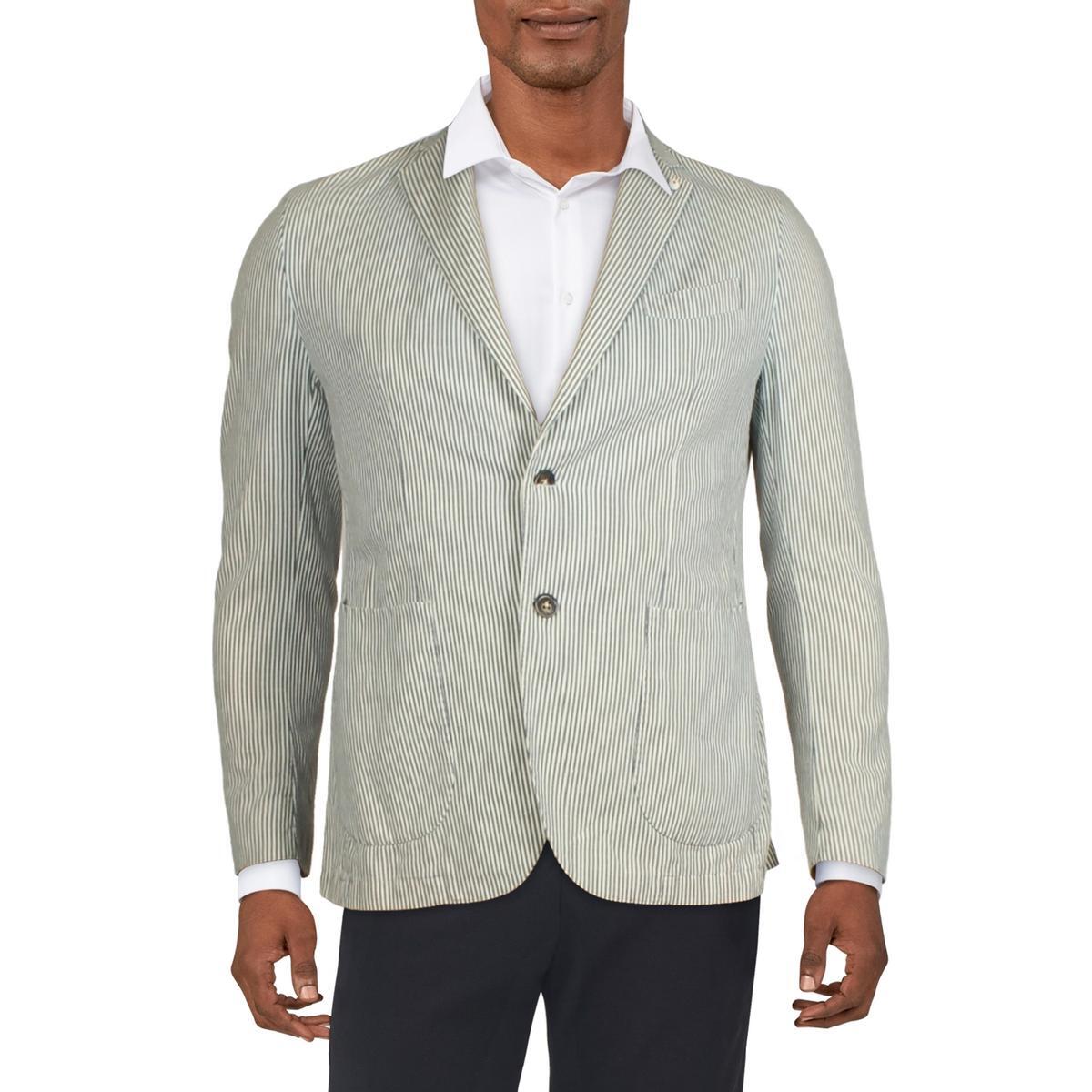 Мужская профессиональная спортивная куртка L.B.M. в белую полоску Big - Tall 56R BHFO 6341