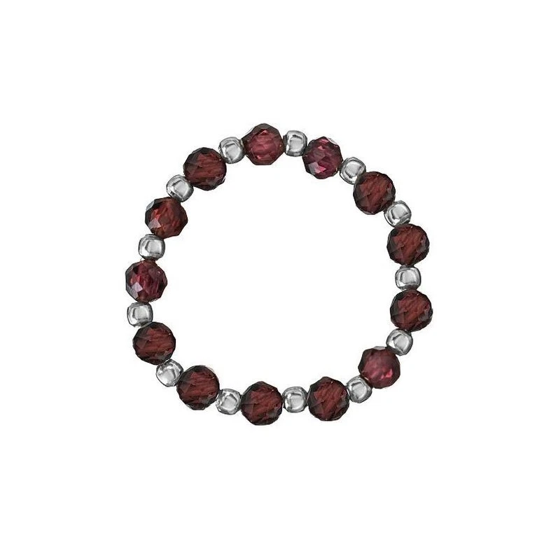 Anillos ajustables delicados de piedras preciosas redondas facetadas granate de rodonita para mujer Foto 2 de 4