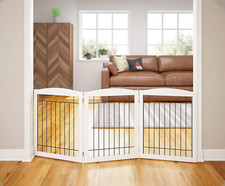 Extra Wide Dog Gate for the House, Doorway, Stairs, Freestanding Foldable Wire P