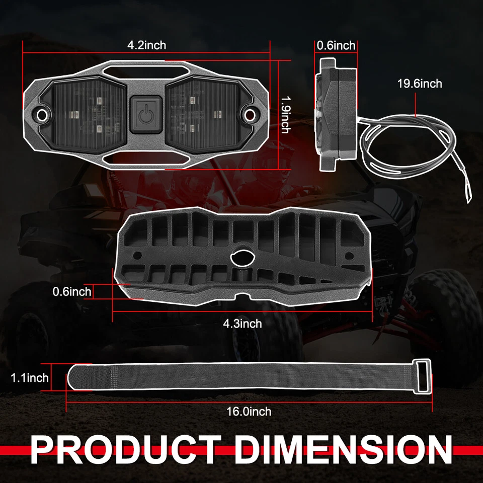 Lámpara domo interior LED para KAWASAKI KAF820 1000 MULE PRO FX FXT DX DXT SXS UTV Foto 3 de 4