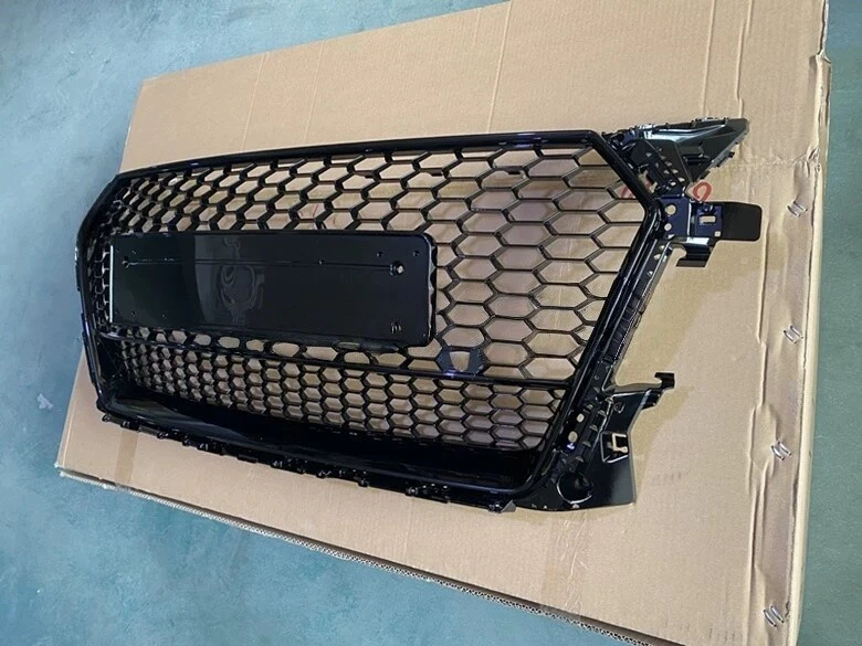 Parachoques delantero estilo TT TTS TTRS para Audi 2015-2018 parrilla negro brillante panal Foto 4 de 4