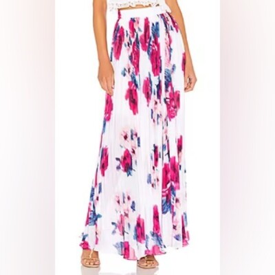 NWT Rococo Sand pink floral pleated Bayu skirt