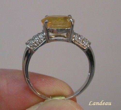 2.45 ct natural royal imperial topaz sterling silver ring (6.75)v - Picture 3 of 5