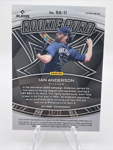 2021 Spectra Rookie Aura Orange Neon Ian Anderson RC /20 #RA-11 - Picture 6 of 11