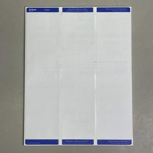 AVERY (5-PACK) Easy Peel Address Labels Sure Feed 30 Sheet 1"x 2-5/8" Laser Whit - Picture 3 of 13