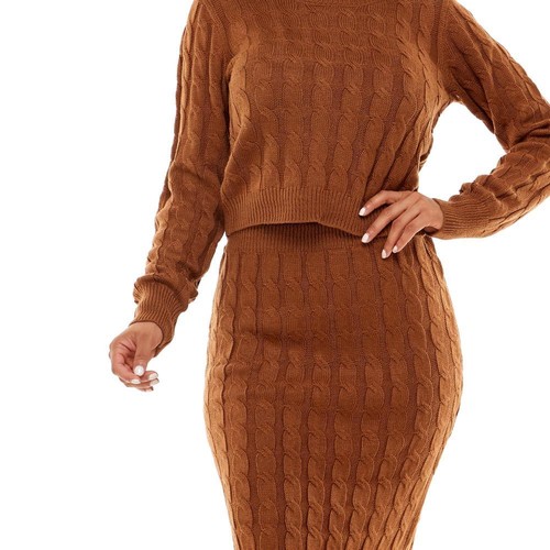 Almost Famous Women Straight & Pencil Skirt Crochet Herringbone K212 - Picture 3 of 4