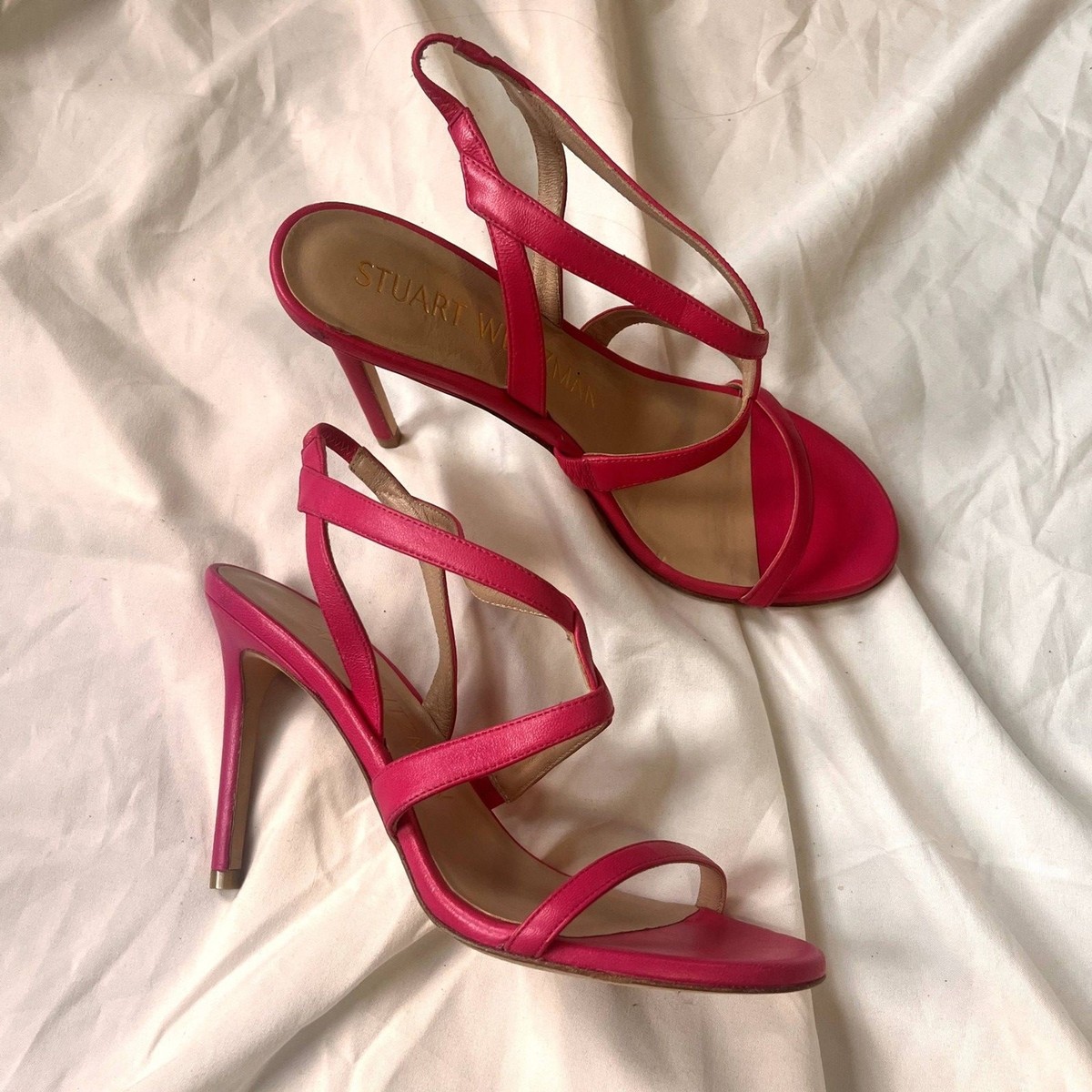 VIP【関税送料無料】希少 STUART WEITZMAN HOT PINK SANDALS Stuart Weitzman Soiree 100 Sandal - Hot Pink 6.5 | eBay