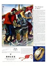 Orologio Rolex anni 50 oro deep sea diving diver story vintage annuncio NUOVO POSTER 18x24