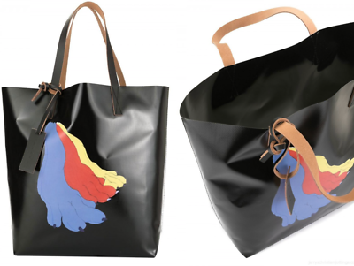 MARNI ICONIC UNISEX Contrasting Feet Tote Printed Bag Shopper 