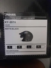 NEW JAGASOL Motorcycle Helmet  Matte Black DOT  Certified KY-207V Size Lg.