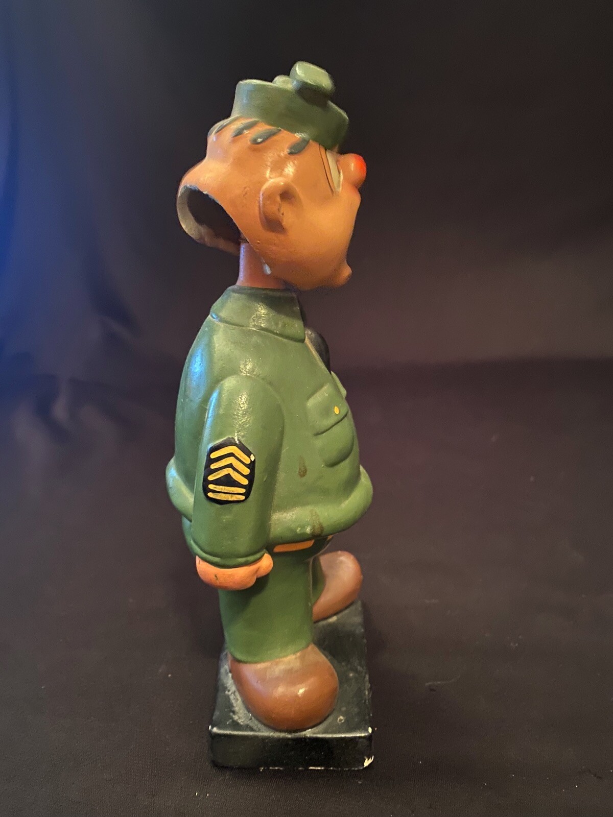Vtg Beetle Bailey Sgt Snorkel Nodder Bobble Head Figure Military King