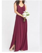 Show Me Your MuMu Kendall Maxi Dress L Merlot Chiffon NWT