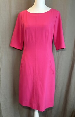 navy blue dress for baby girl Tahari Seamed A-line Pink Sheath Dress Size 4 with Pockets In Pink Rose