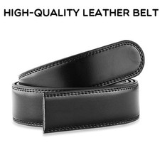 High Quality Mens Leather Belt No Buckle Belt Black Size 30"-44" Width 3.0-3.5cm