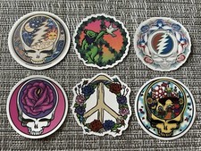 Grateful Dead  Co/ Jerry Garcia Assorted Vinyl Stickers: SYF, Peace, Mushroom
