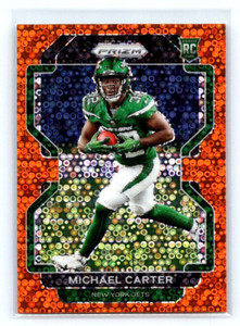 2021 Panini Prizm Michael Carter Rookie RC Orange Disco Prizm #365 NY Jets