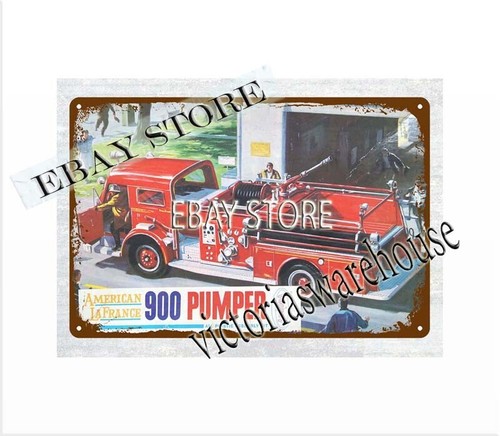 American LaFrance 900 1964 bomba camión de bomberos modelo kit letrero de hojalata niño retrotoy - Imagen 1 de 4