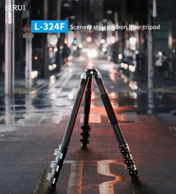 SIRUI L-324F Professional Carbon Fiber Tripod 1.45M Adjustment Portable for DSLR