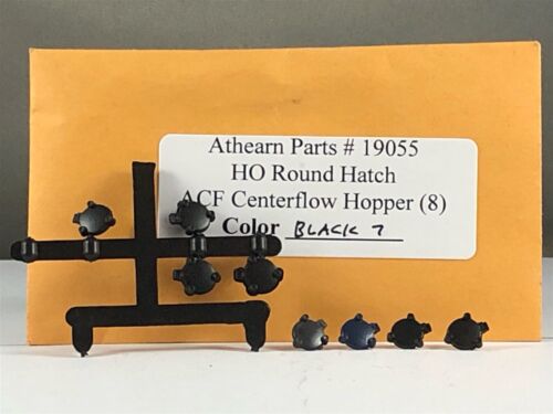 Athearn Parts - 8 Round Hatches for 55' Covered Hopper - # 19055 (Black) - Picture 5 of 10