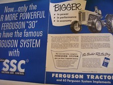VINTAGE  FERGUSON SYSTEM  ADVERTISING -  # 30 TRACTOR & SSC HYDRAULICS - 1952