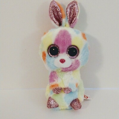 TY Beanie Boos - Bloomy 2018 Multicolored Bunny Plush TySilk Collection  9 