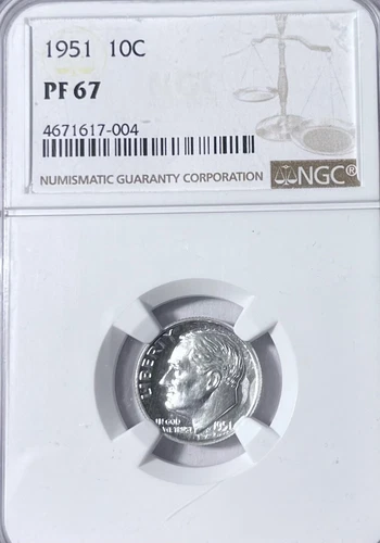 1951 Roosevelt Proof Dime NGC PF-67